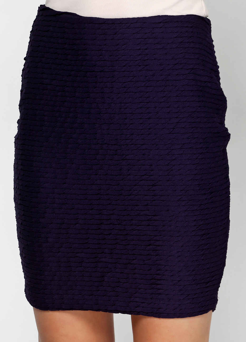 Темно-фиолетовая кэжуал однотонная юбка CARLA F с высокой талией