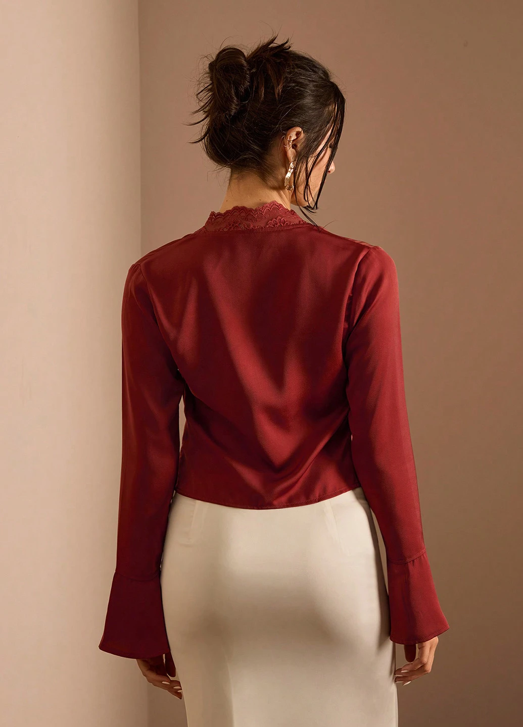 Бордовая блуза SHEIN