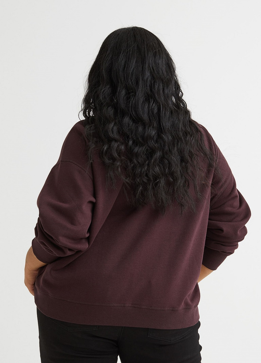 Свитшот H&M - крой надпись темно-коричневый кэжуал - (254112216)