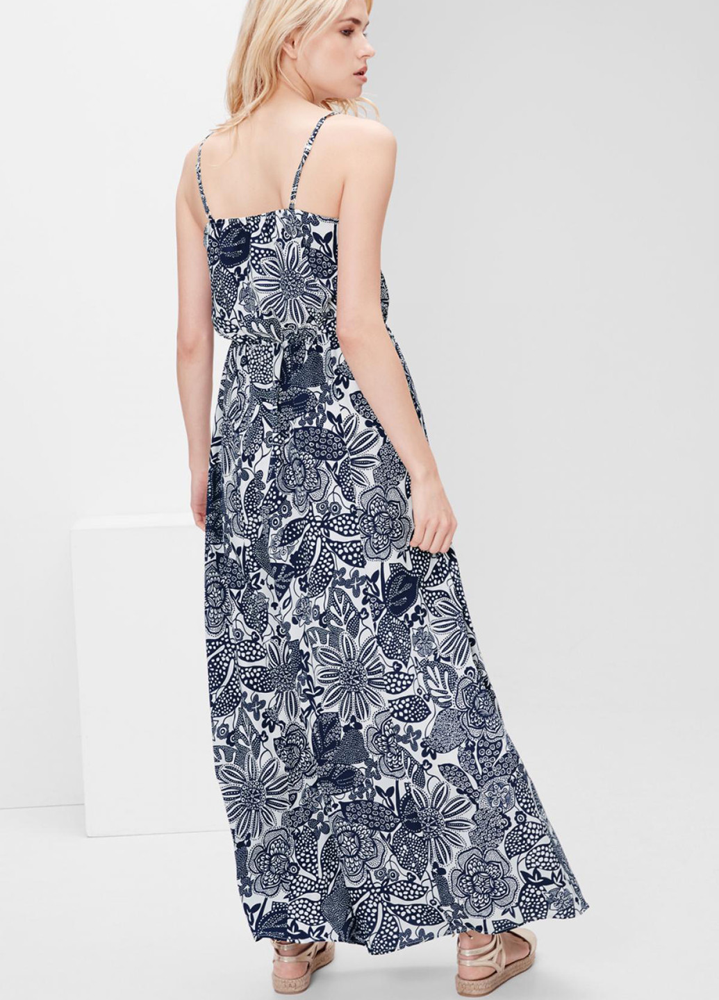 Темно-синя кежуал плаття кльош S.Oliver з квітковим принтом