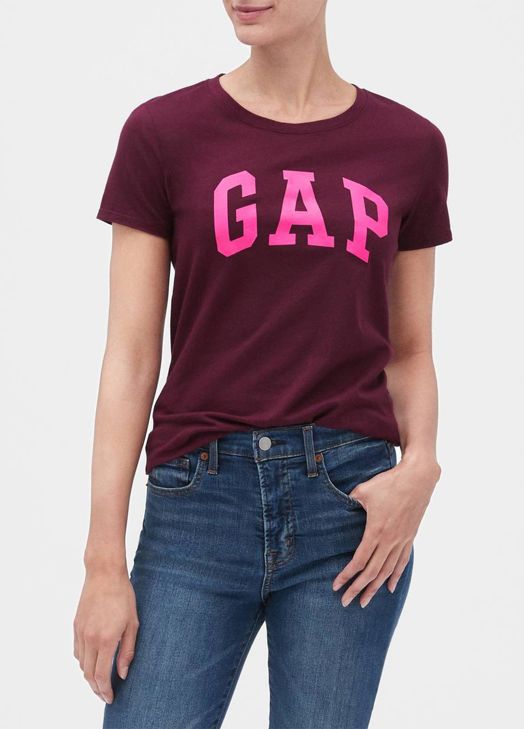 Бордовая летняя футболка Gap