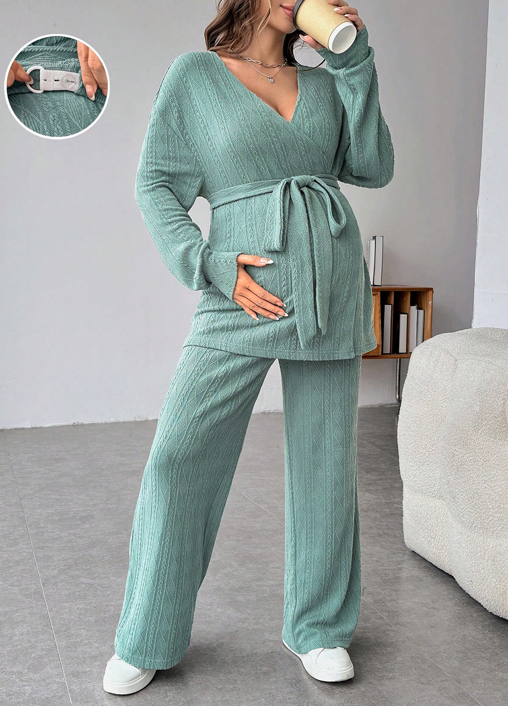 Костюм (кардиган, штани) для вагітних SHEIN (367436096)