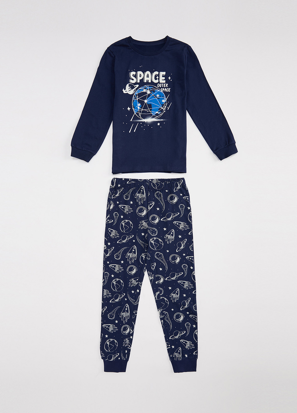 Темно-синяя всесезон пижама(реглан, брюки) DeFacto