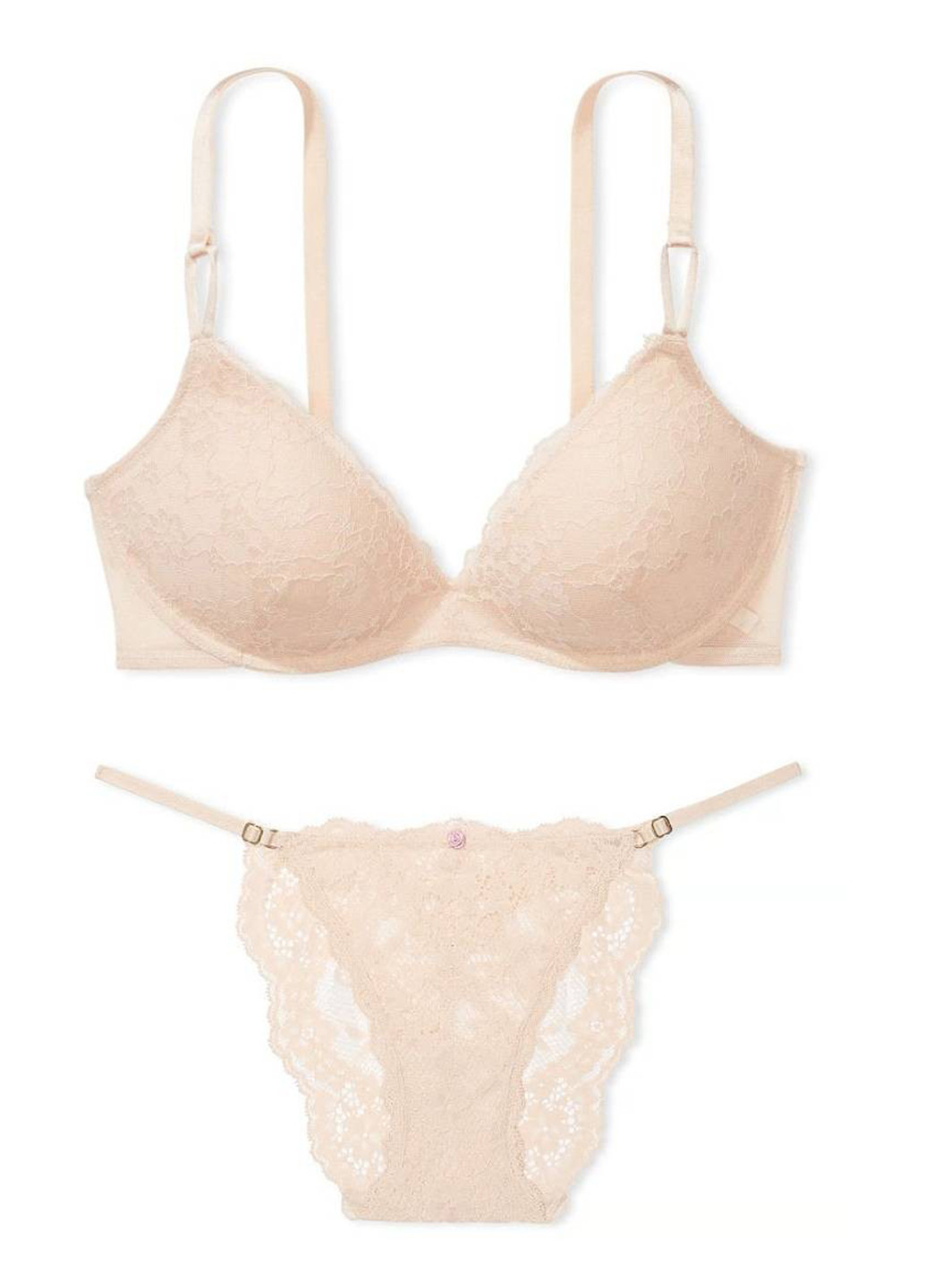 Бежевый демисезонный комплект (бюстгальтер, трусики) Victoria's Secret