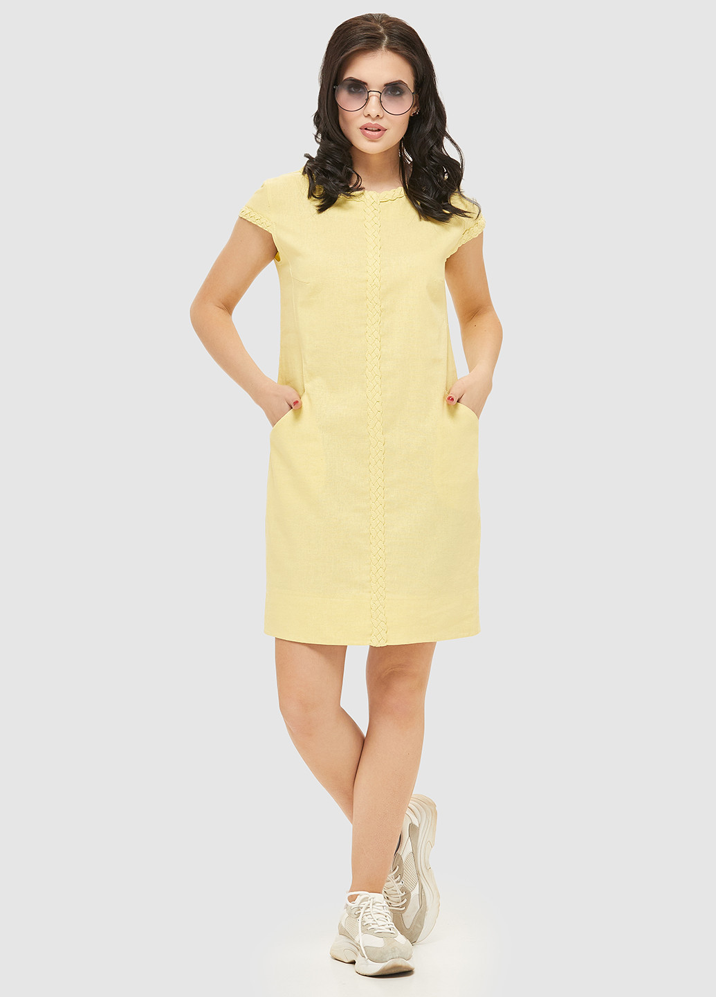 Жовтий кежуал сукня MN однотонна