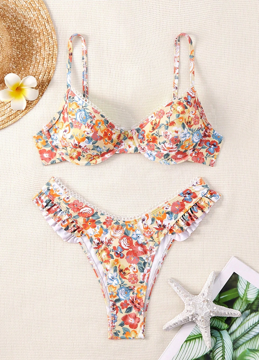 Комбінований літній купальник (ліф, трусики) роздільний SHEIN