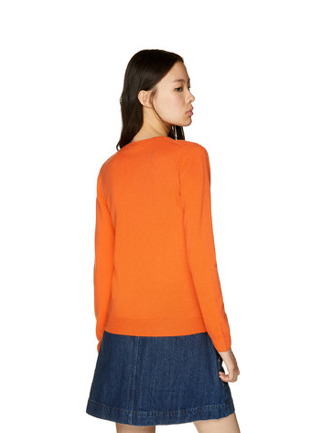 Пуловер United Colors of Benetton однотонная оранжевая кэжуал
