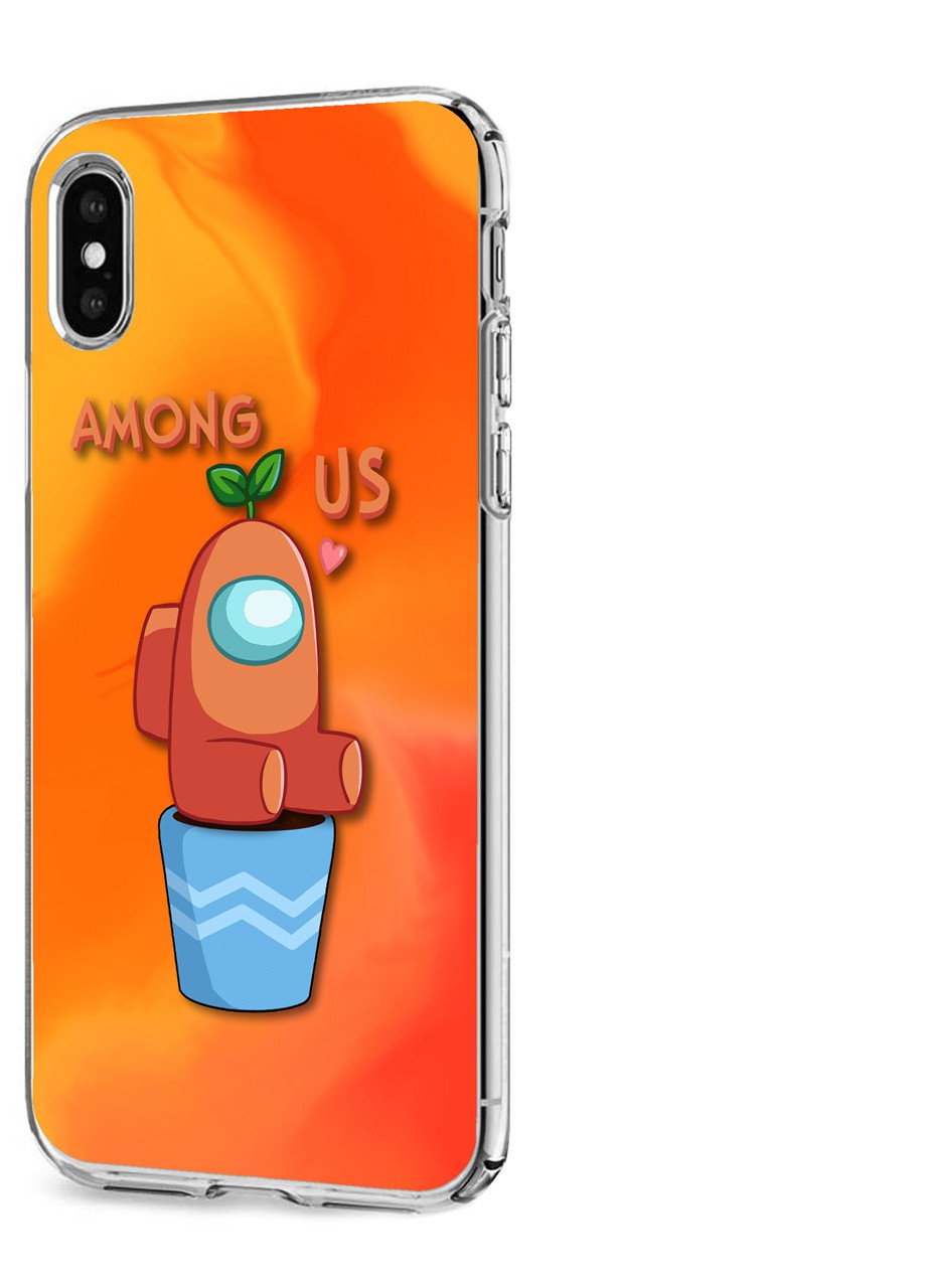 Чохол силіконовий Apple Iphone X Амонг Ас Помаранчевий (Among Us Orange) (6129-2410) MobiPrint (219556302)