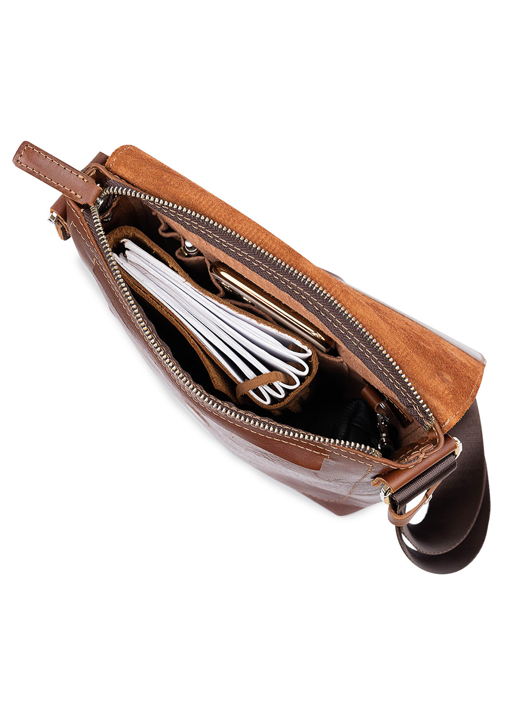 Мужская кожаная сумка через плечо 24х24х5 см Grande Pelle (250097066)