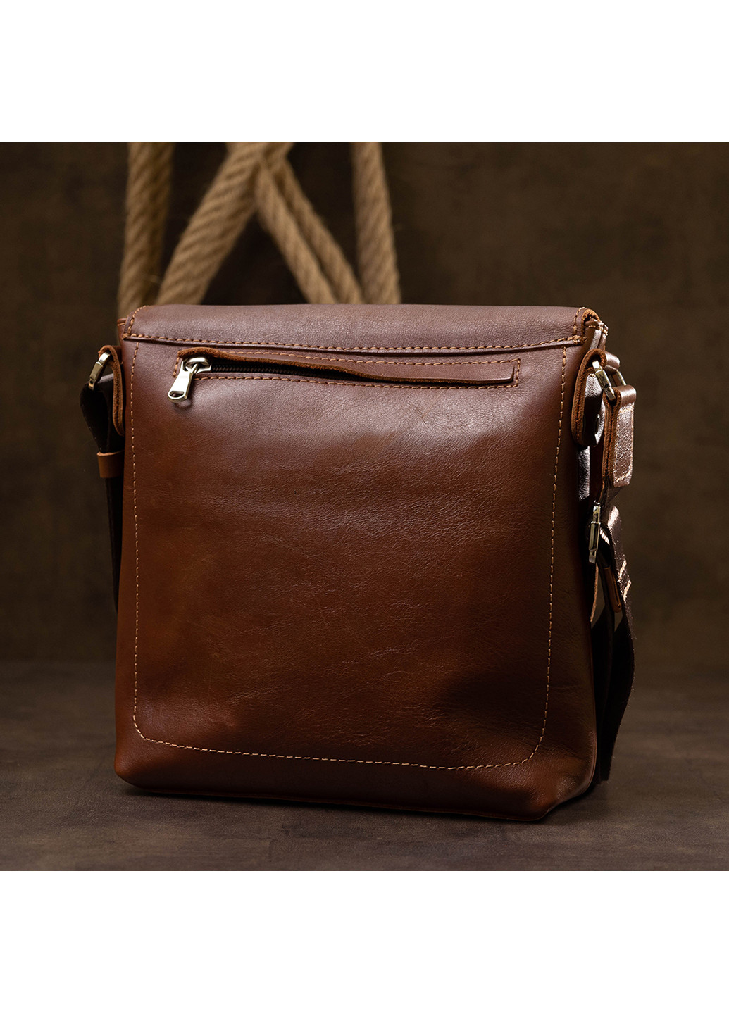 Мужская кожаная сумка через плечо 24х24х5 см Grande Pelle (250097066)