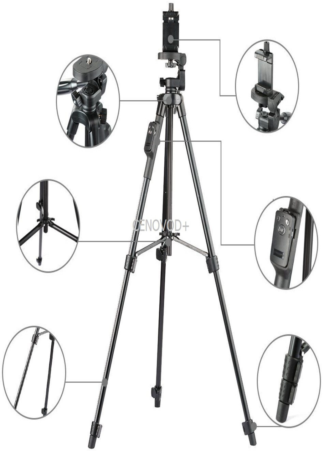 Професійний штатив телескопічний для камери і телефону смартфона трипод тринога (901241-Т) Francesco Marconi (235669823)