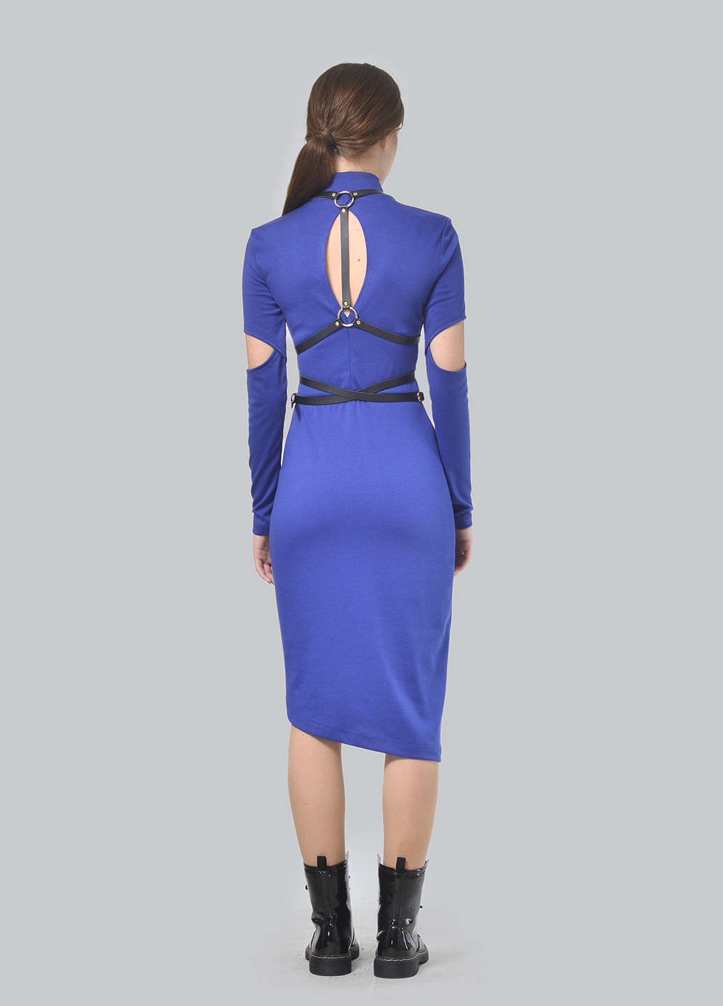 Синее кэжуал платье платье-водолазка Agata Webers однотонное