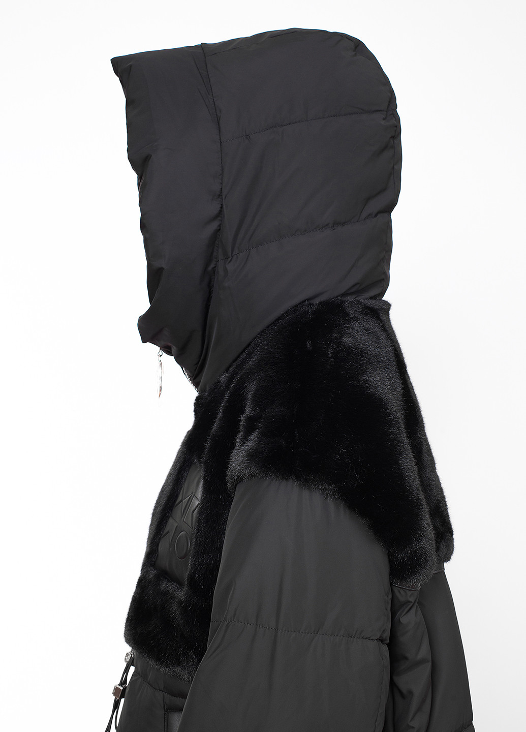Черная зимняя куртка куртка-пальто Visdeer