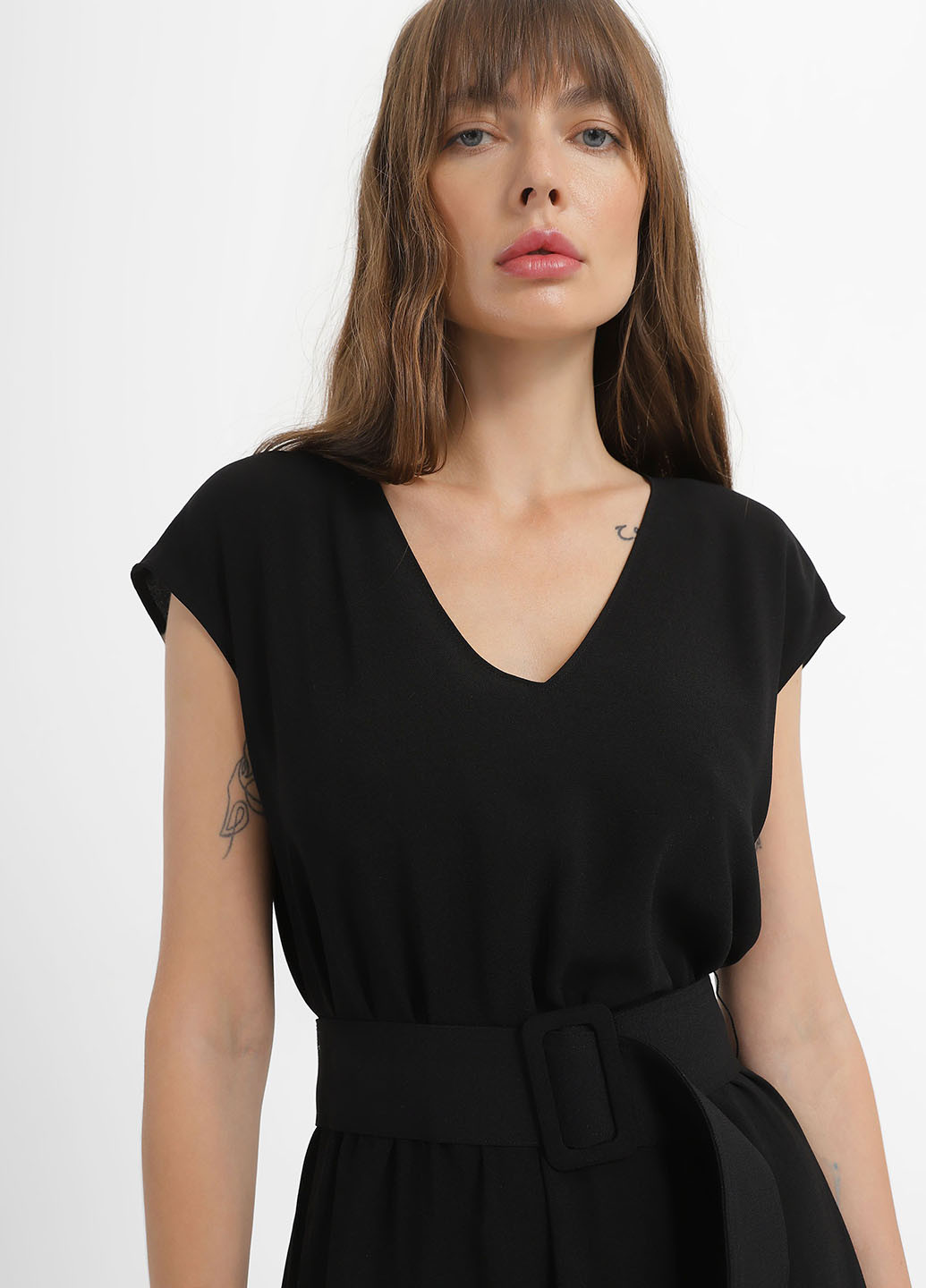 Чорна кежуал сукня Armani Exchange однотонна