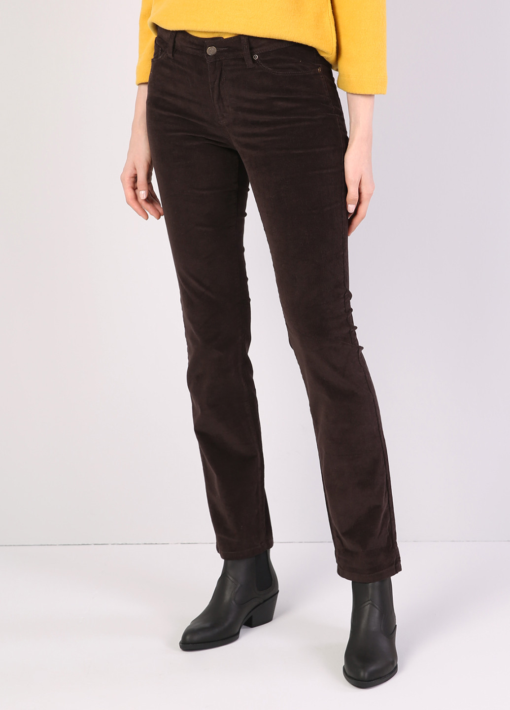 Темно-коричневые кэжуал демисезонные брюки Colin's