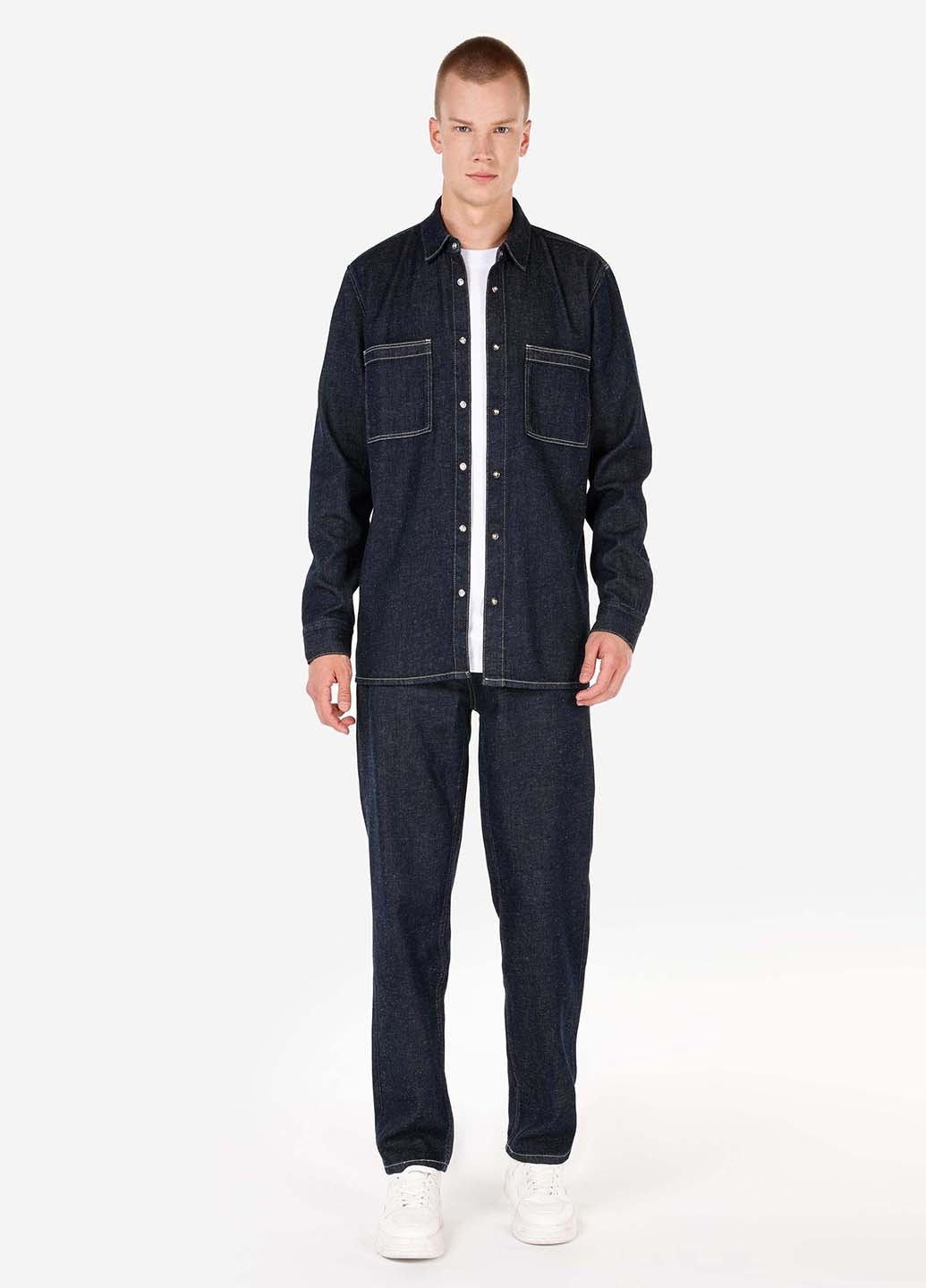 Темно-синие демисезонные прямые джинсы Colin's