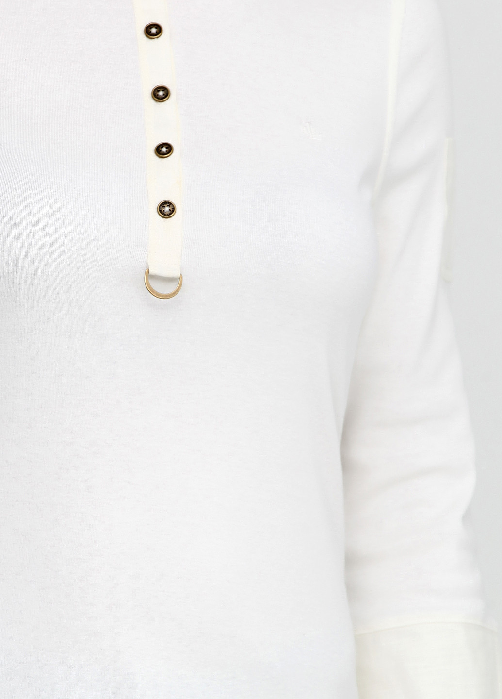 Молочная женская футболка-поло Ralph Lauren однотонная