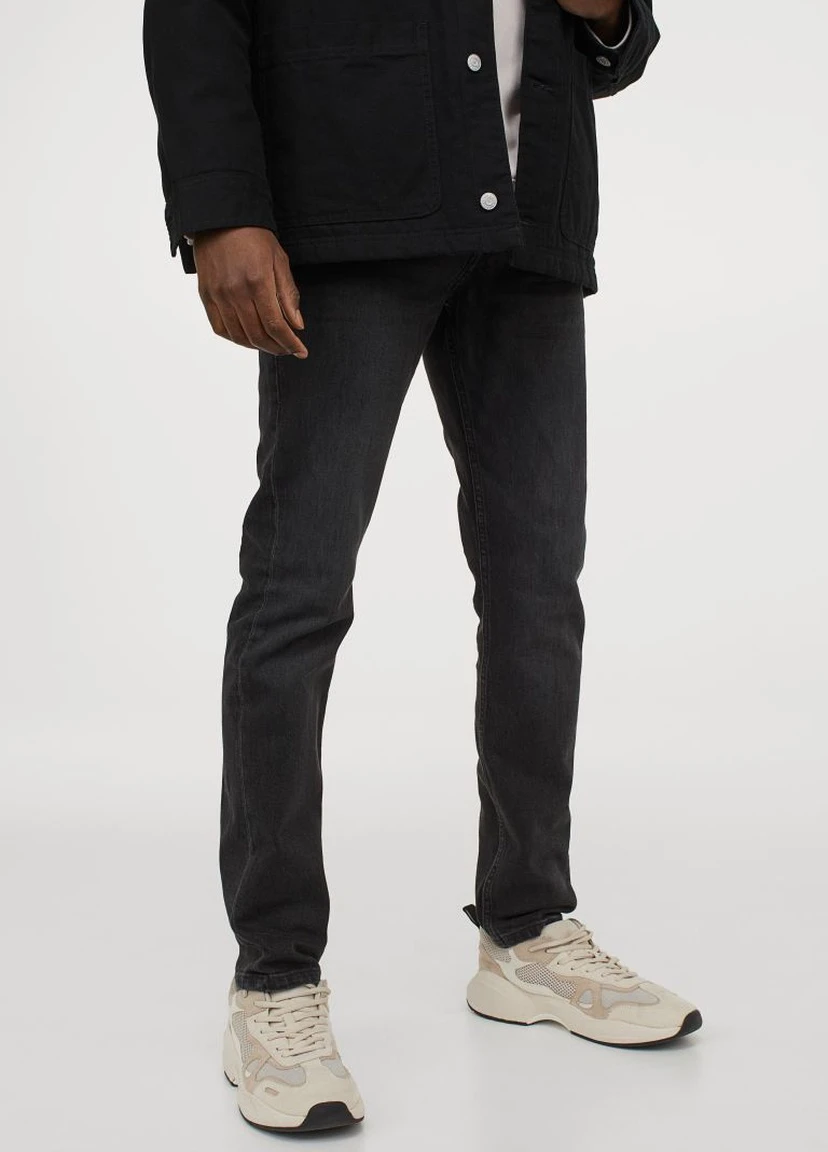 Черные демисезонные джинсы slim H&M