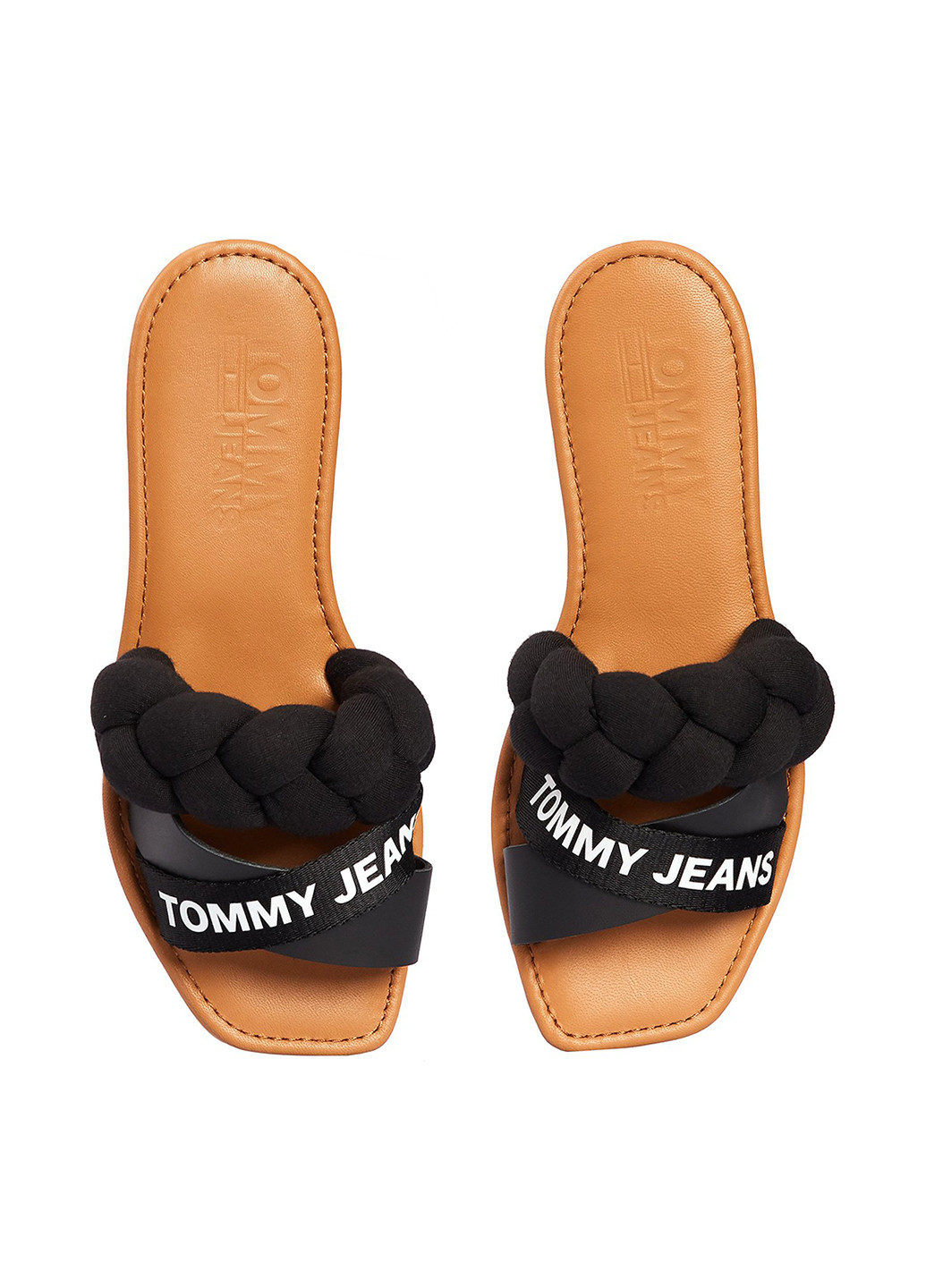 Черные шлепанцы Tommy Jeans плетение