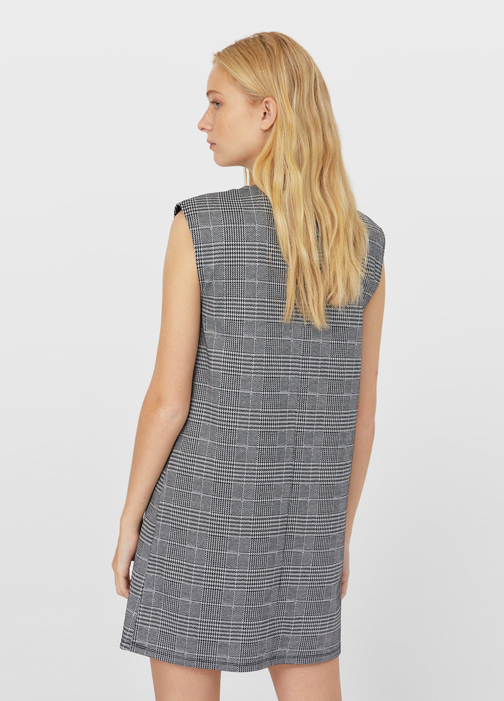 Сіра кежуал сукня Stradivarius в клітинку