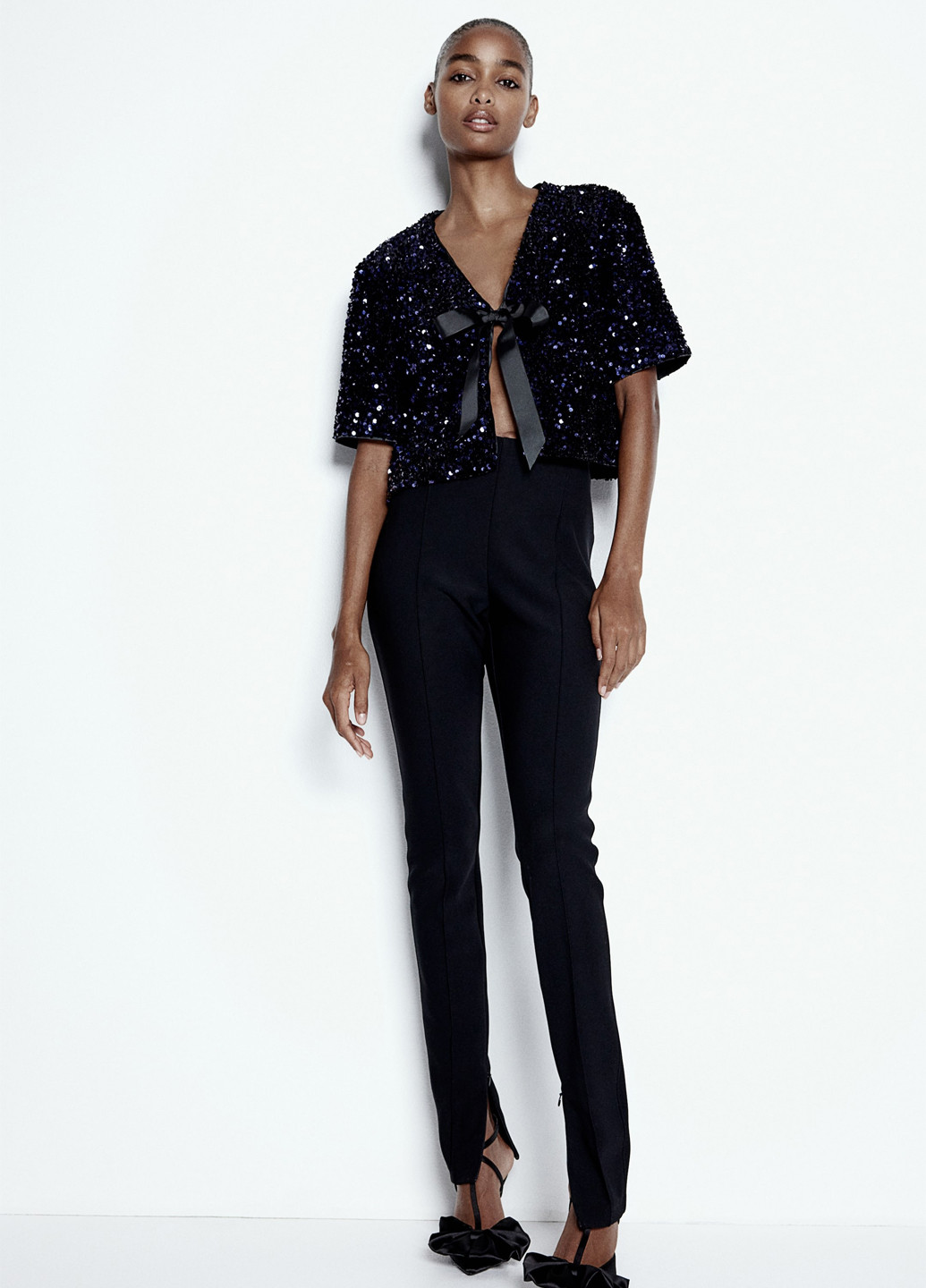 Темно-синя блуза H&M