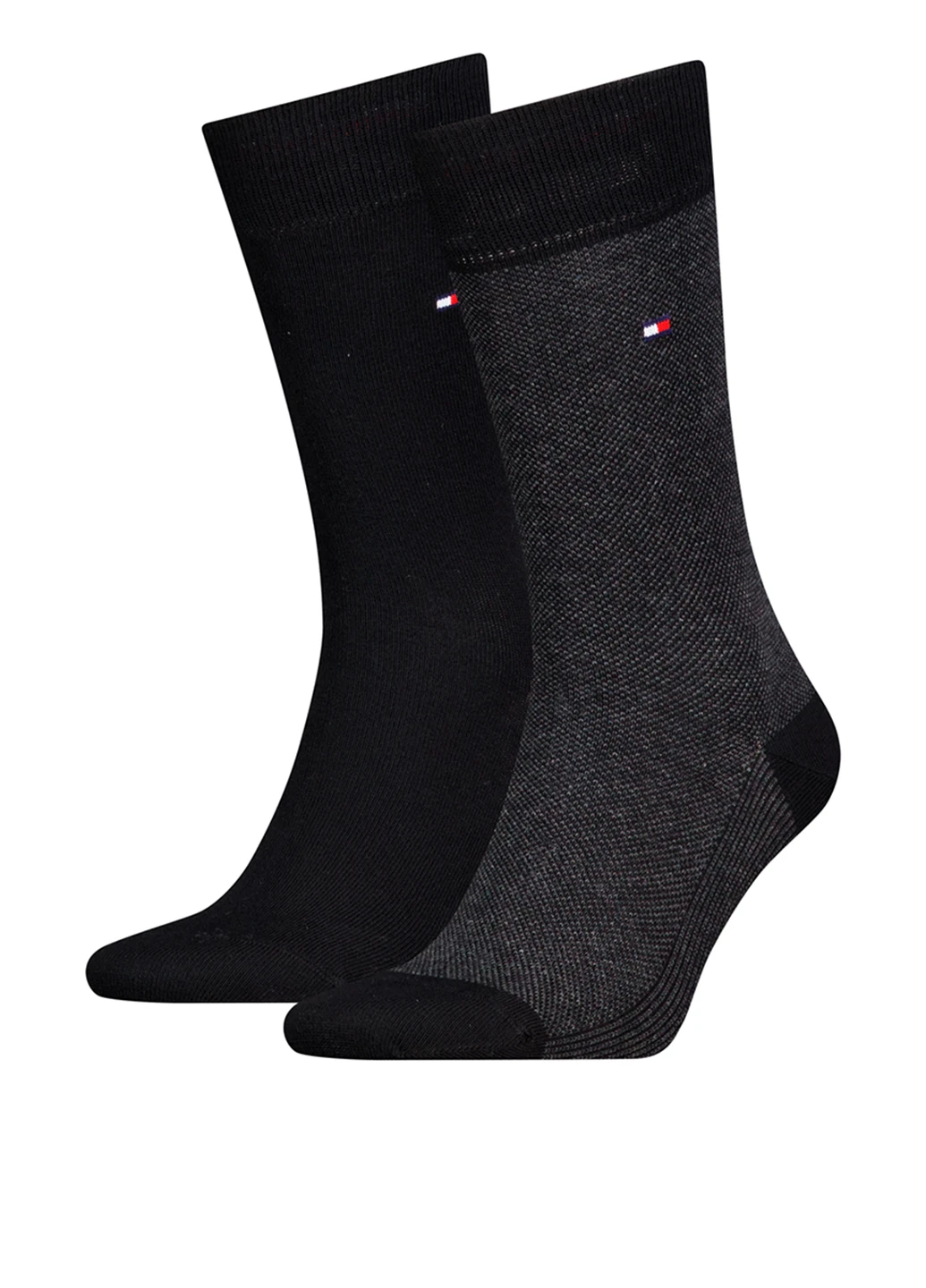 Чёрные носки (2 пары) Tommy Hilfiger однотонные (303686070)