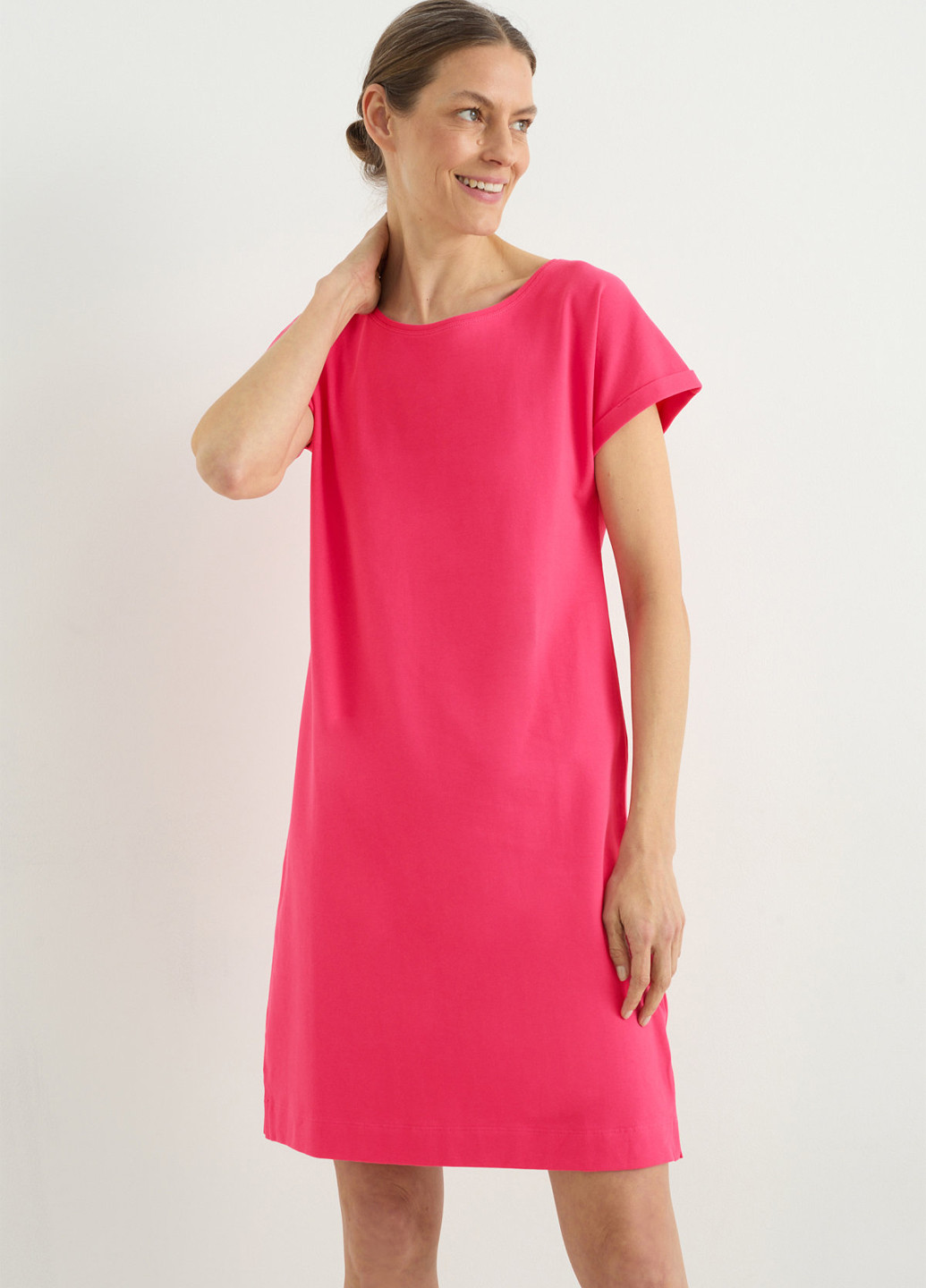 Рожева кежуал сукня C&A однотонна