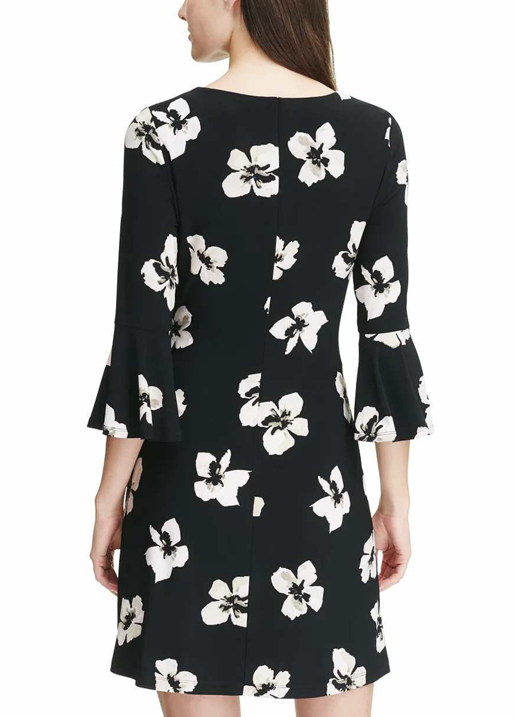 Черное кэжуал платье футляр Tommy Hilfiger с цветочным принтом