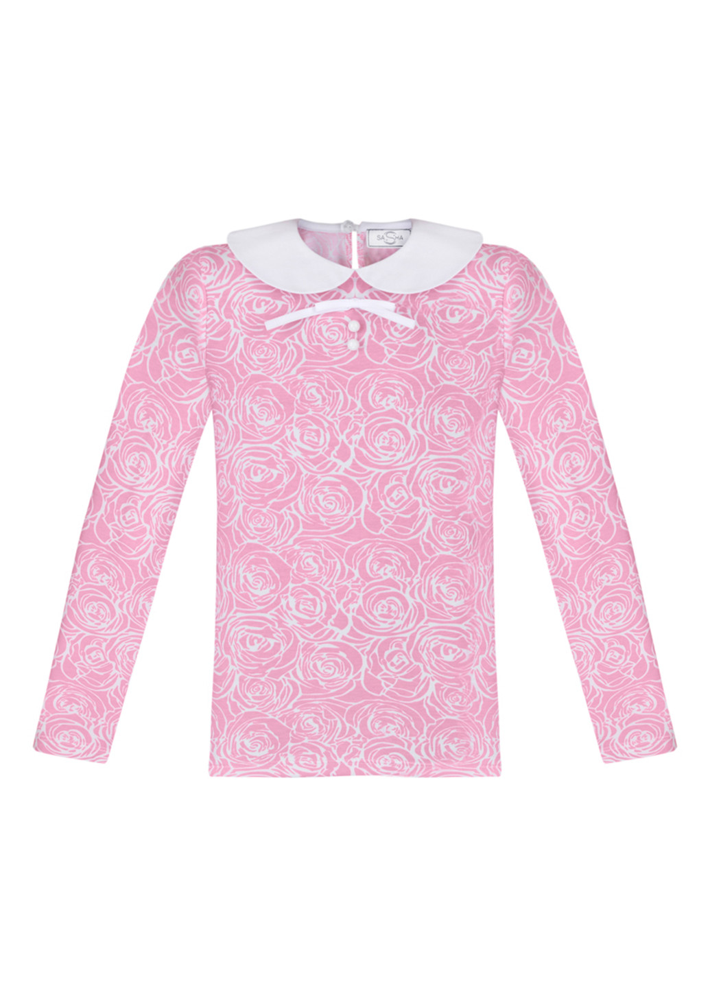 Розовая цветочной расцветки блузка Sasha демисезонная