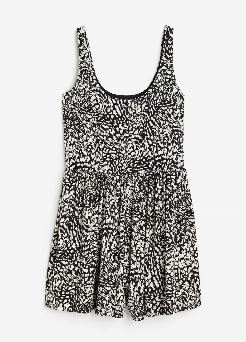 Комбинезон H&M комбинезон-шорты анималистичный чёрно-белого кэжуал вискоза