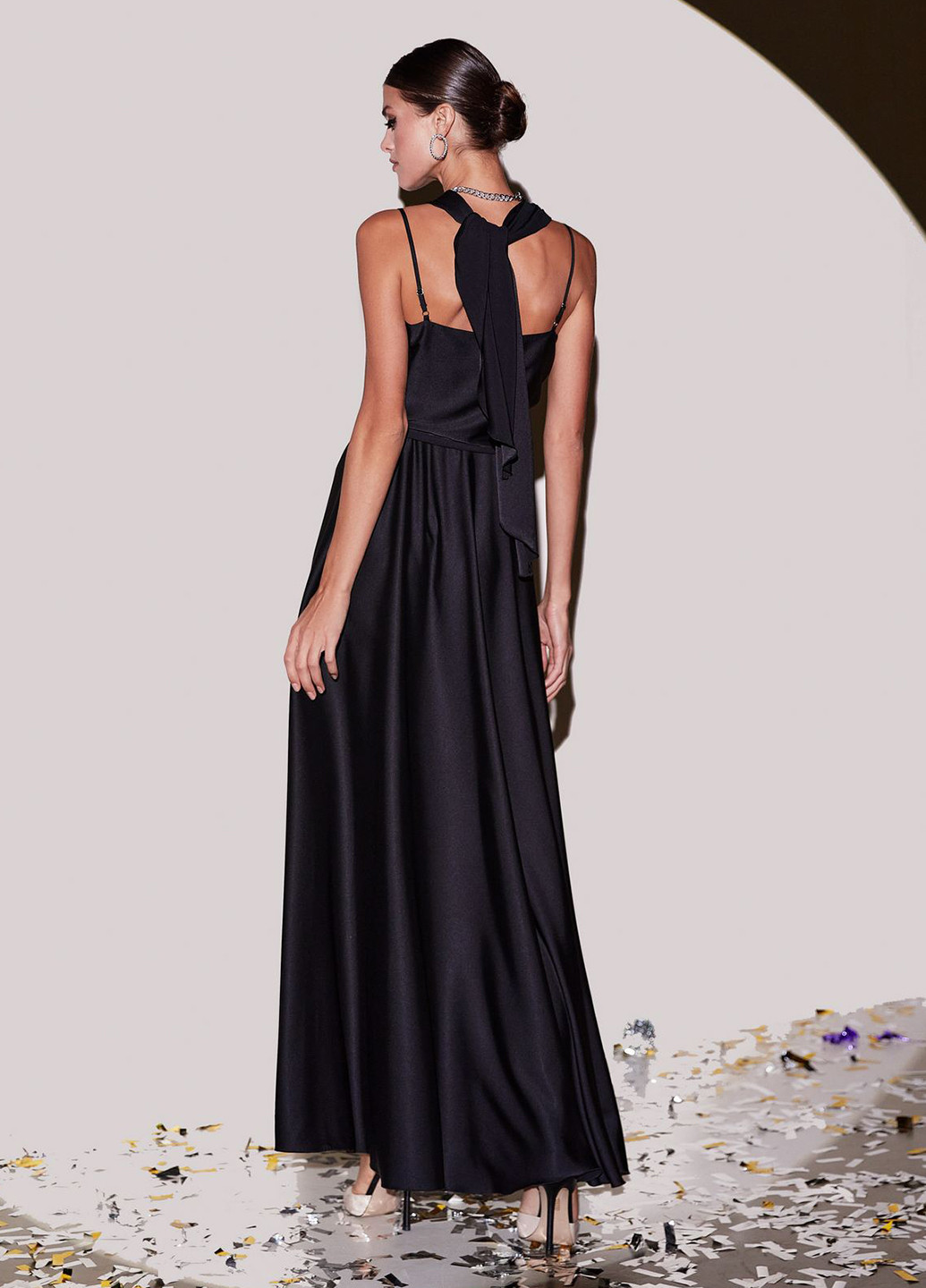 Чорна вечірня плаття, сукня з спідницею-сонце Vovk однотонна