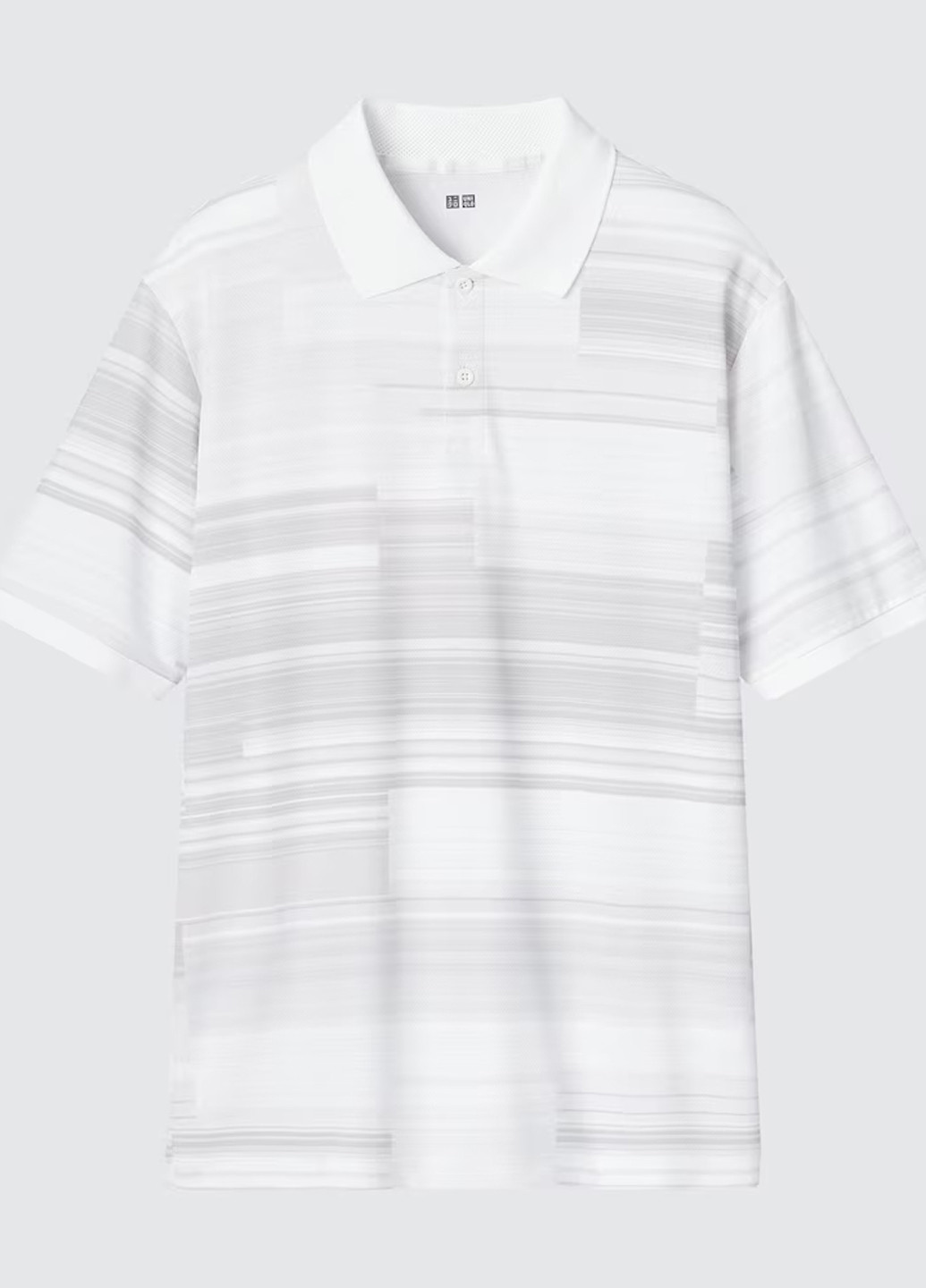 Белая футболка-поло для мужчин Uniqlo в полоску