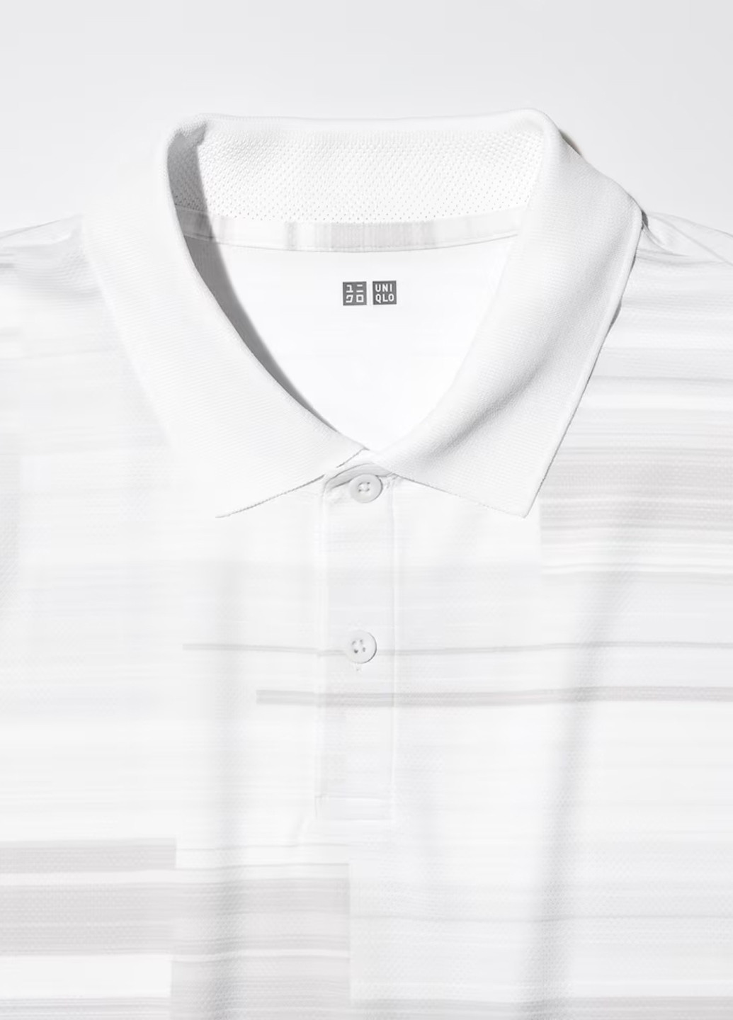 Белая футболка-поло для мужчин Uniqlo в полоску