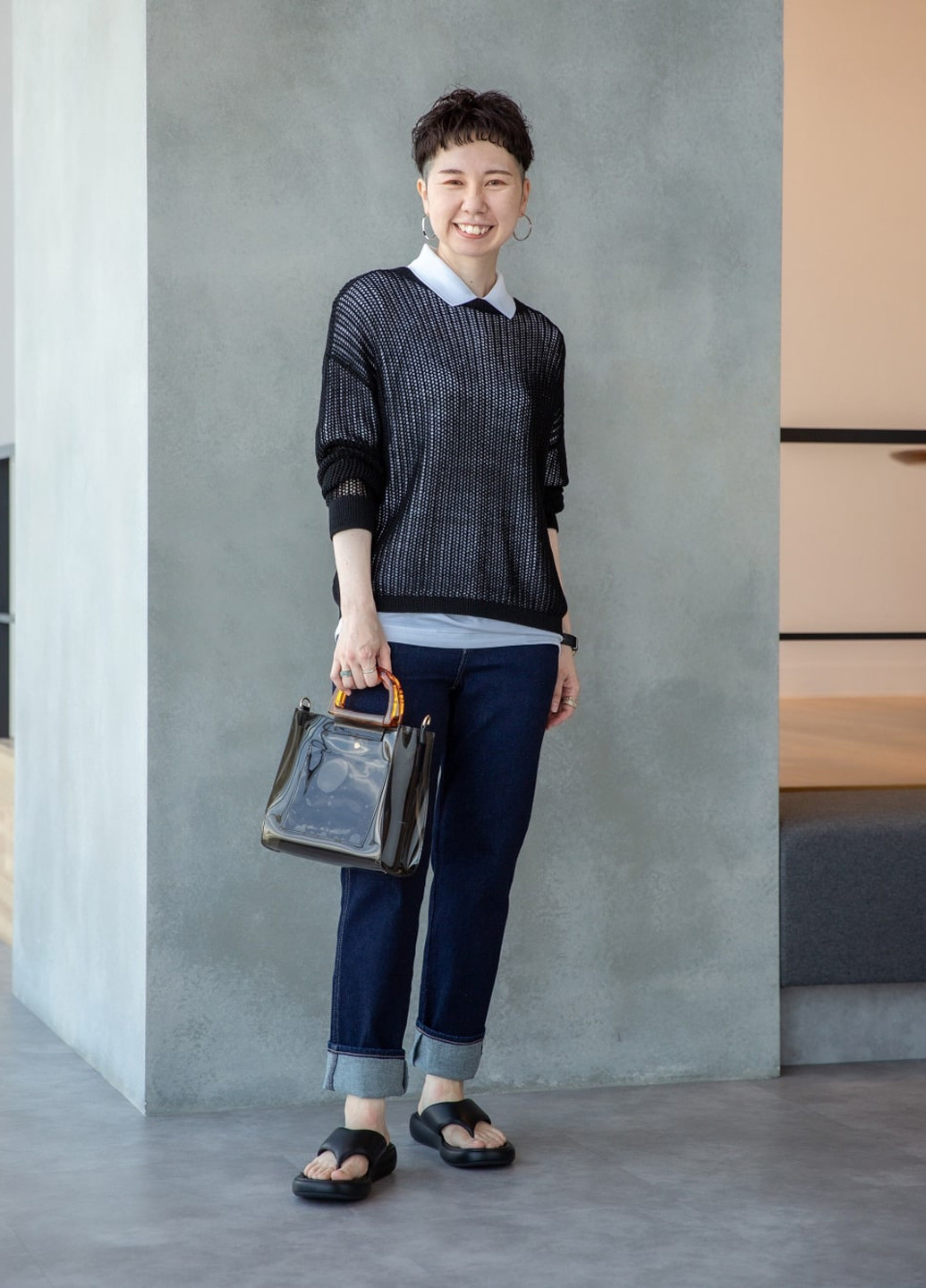 Белая футболка-поло для мужчин Uniqlo в полоску