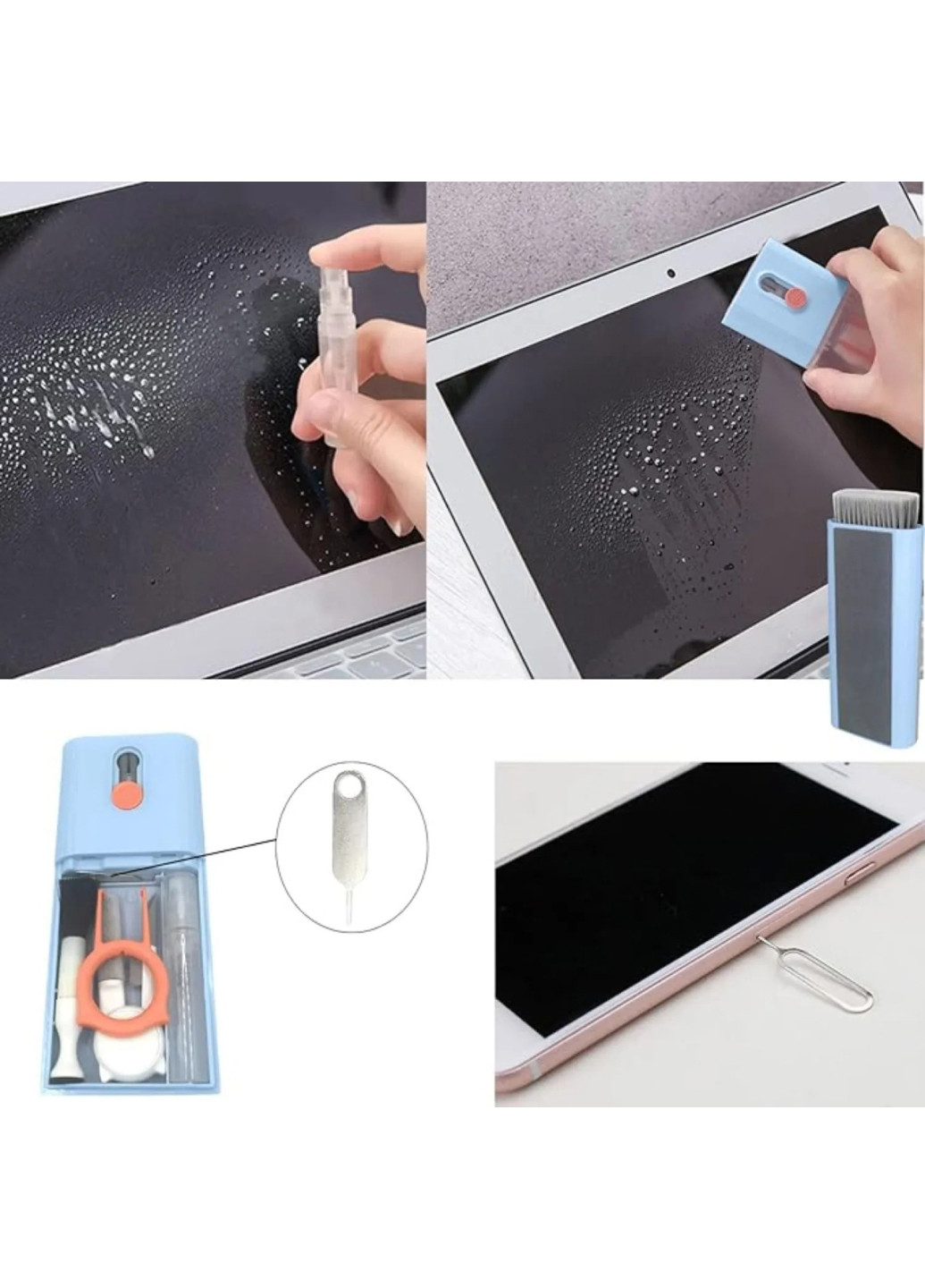 Набор для чистки клавиатуры и наушников 10 в 1, 12,5х5,5х2 см TV-magazin (293107079)