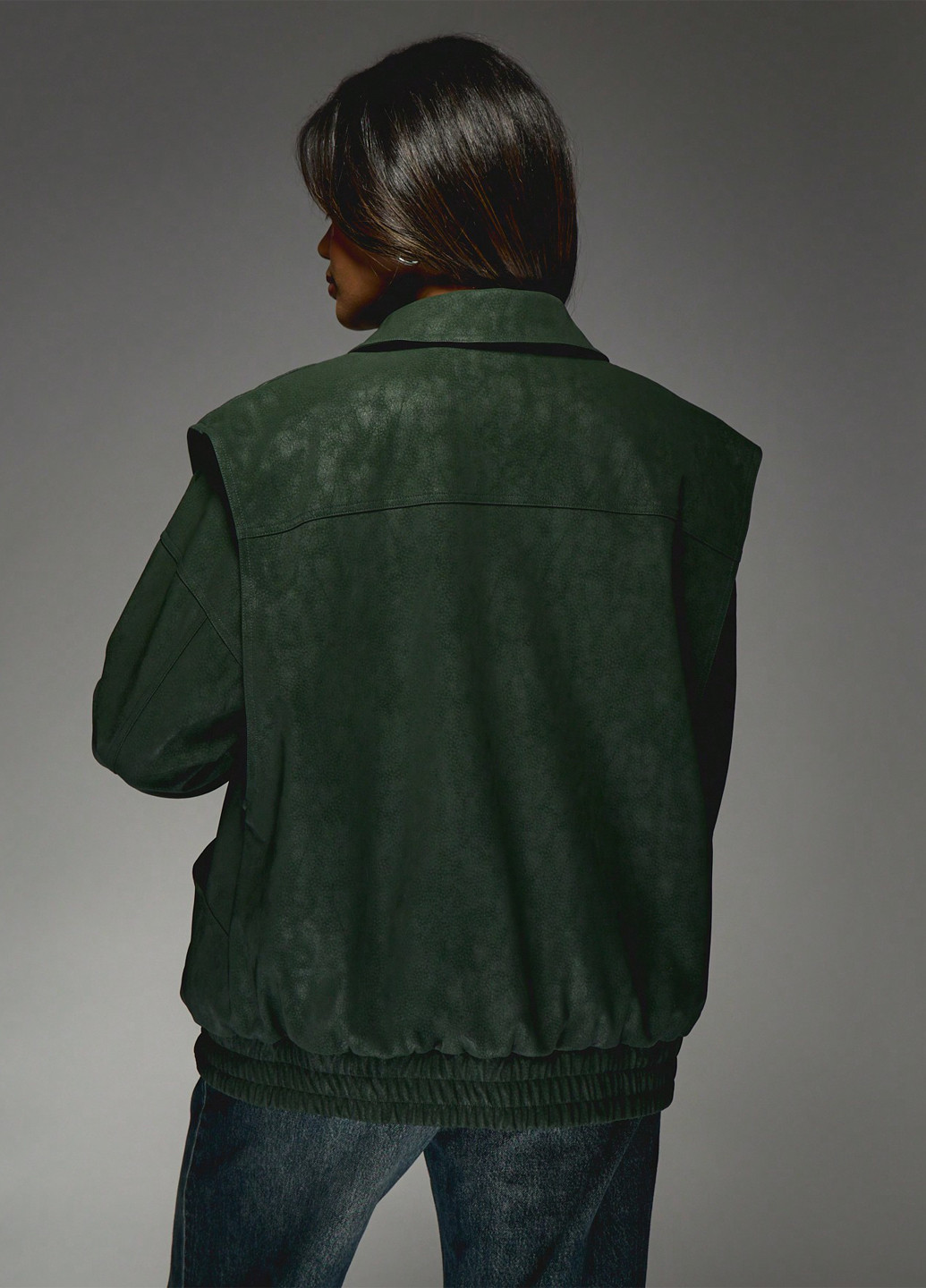 Темно-зелена демісезонна куртка SHEIN