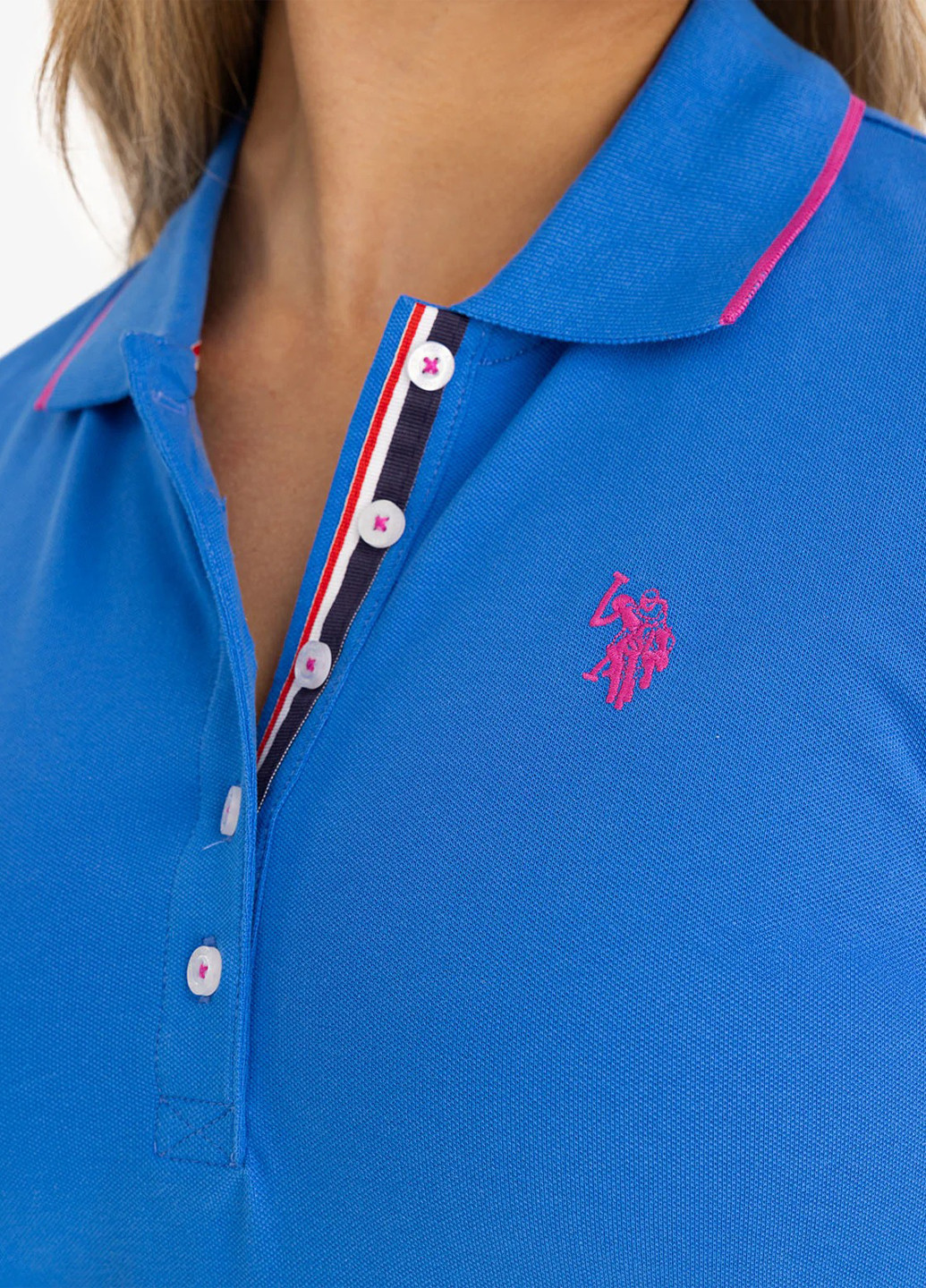 Голубое кэжуал платье поло U.S. Polo Assn. однотонное