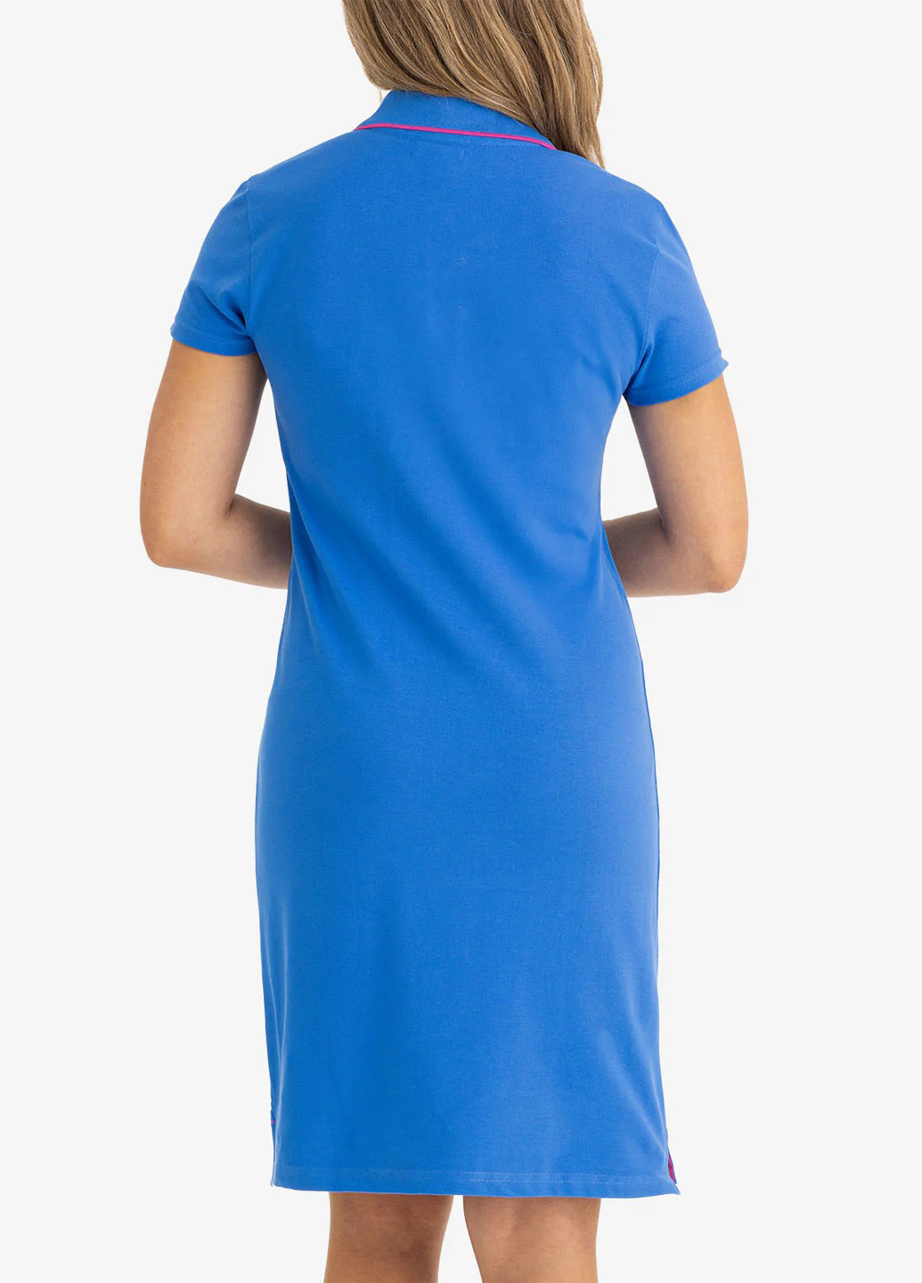 Голубое кэжуал платье поло U.S. Polo Assn. однотонное