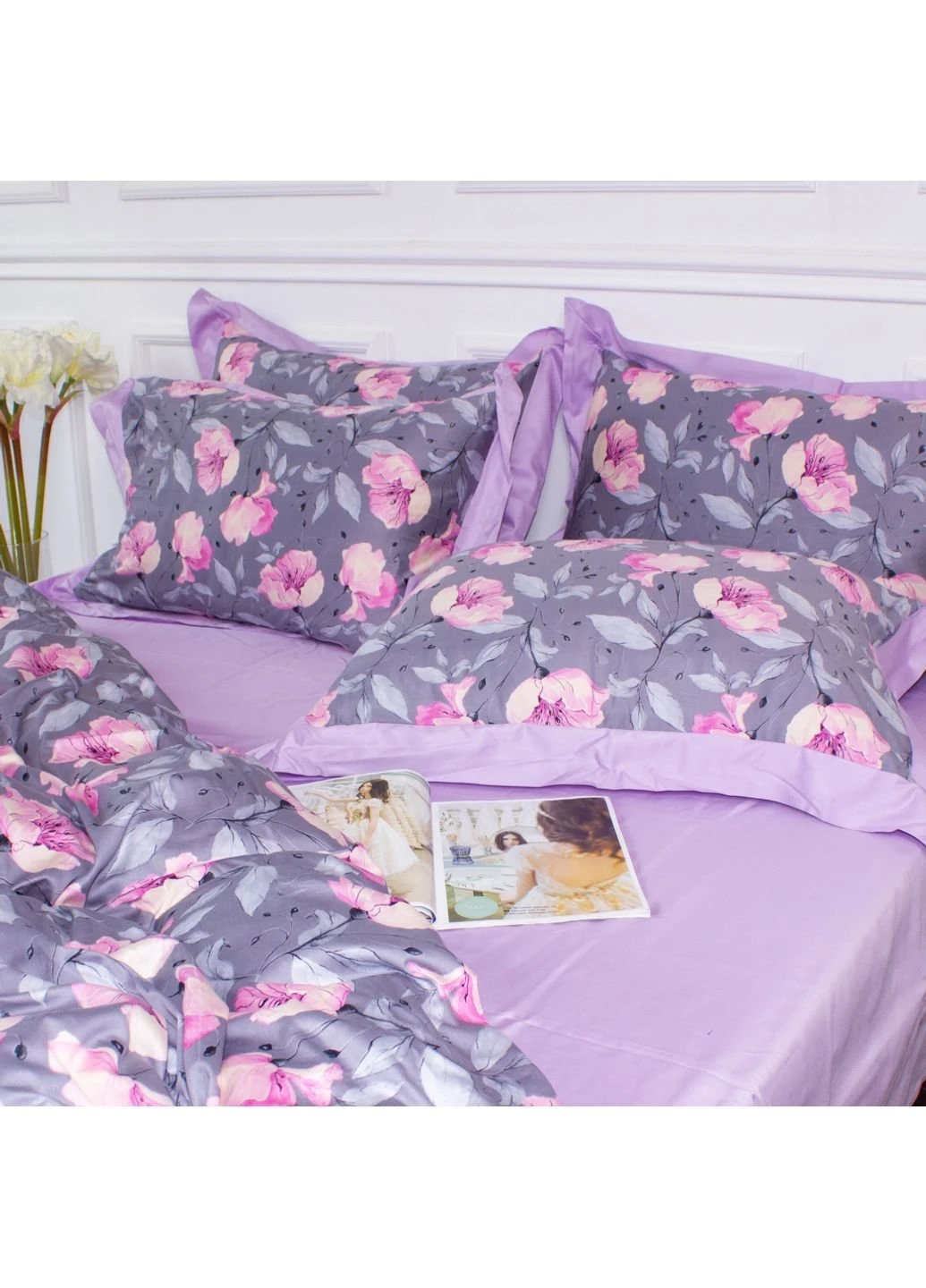 Постельное белье Satin print Elit Aster 200х220 Евро (2200005393857) Mirson (254009715)