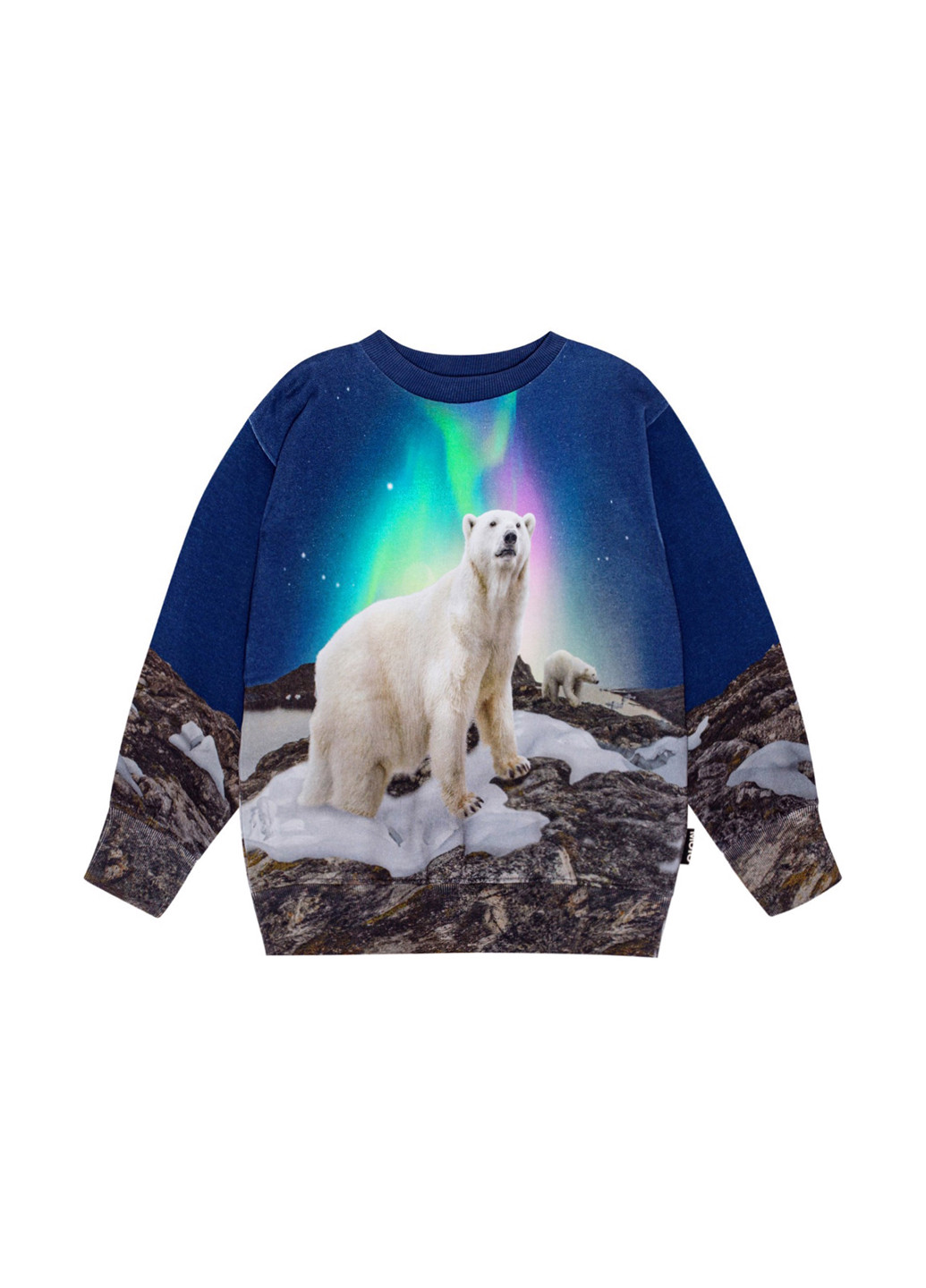 Molo свитшот рисунок синий кэжуал хлопок, трикотаж