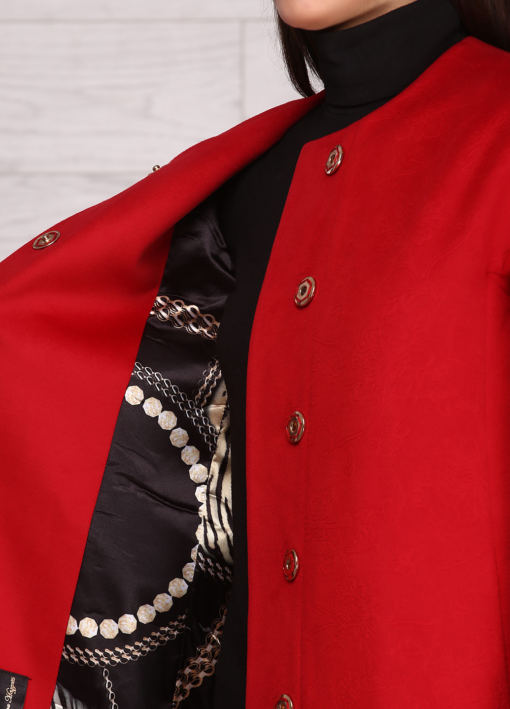 Красное демисезонное Пальто без капюшона Naona Mazzatti