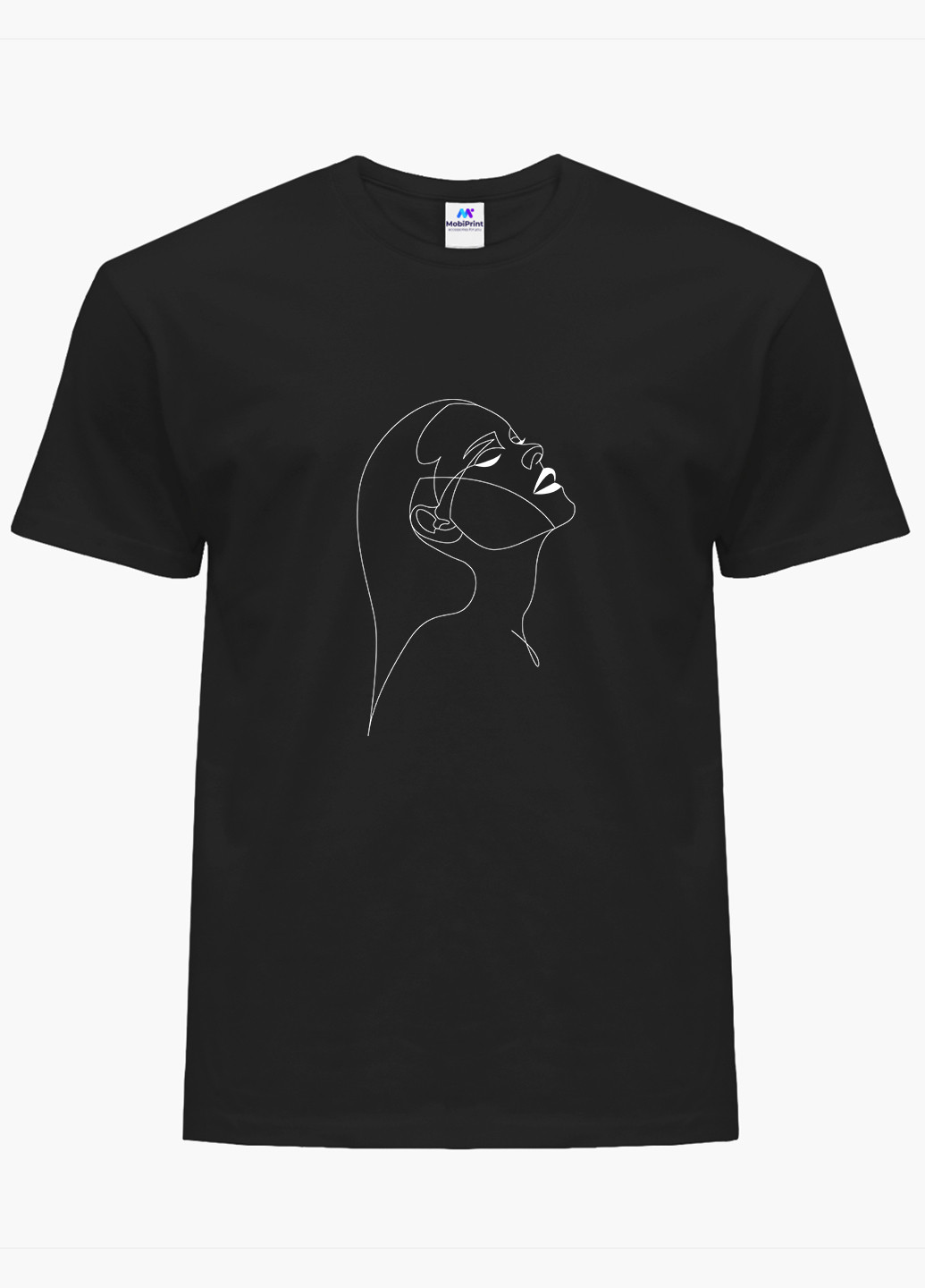 Чорна демісезон футболка жіноча контурний мінімалізм (contour minimalism) (8976-1788) xxl MobiPrint