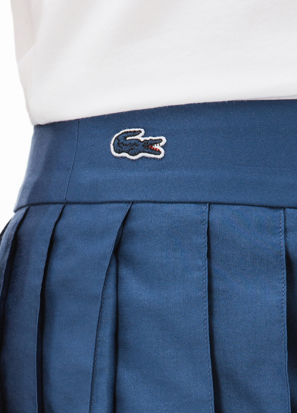 Синяя кэжуал однотонная юбка Lacoste клешированная