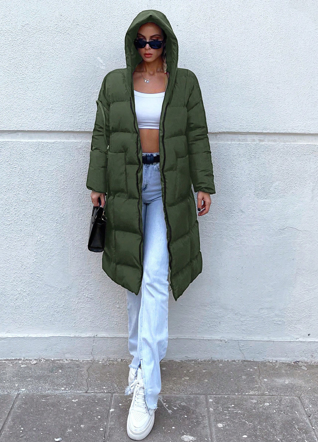 Зеленая зимняя куртка SHEIN