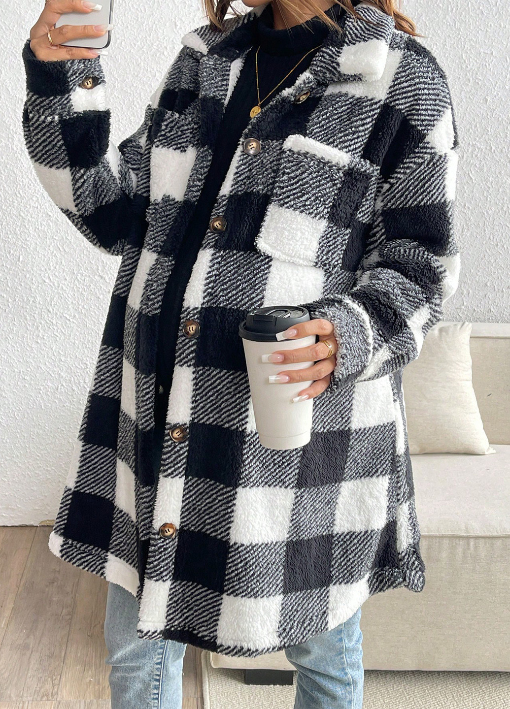 Комбинированная демисезонная куртка для беременных SHEIN