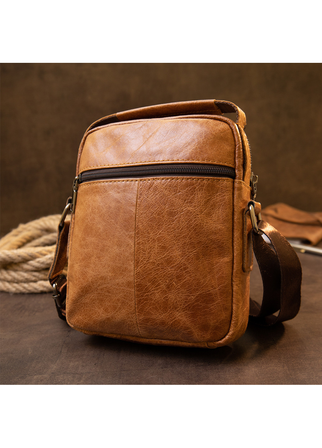 Чоловік шкіряний месенджер 18х20,5х5,5 см Vintage (252133096)