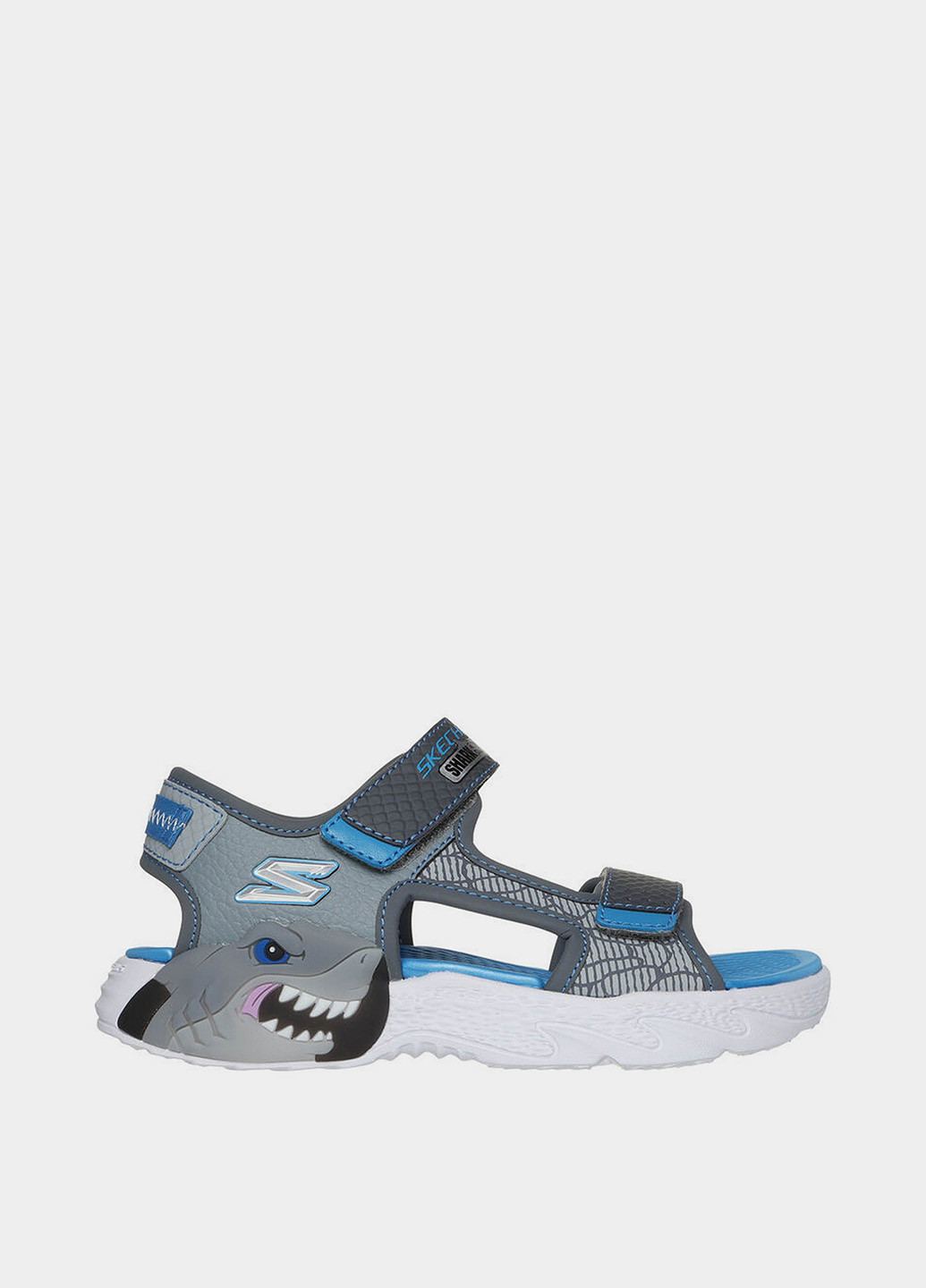 Серые кэжуал сандалии Skechers на липучке