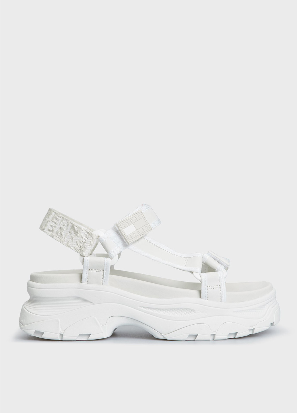 Белые босоножки Tommy Jeans на липучке с логотипом