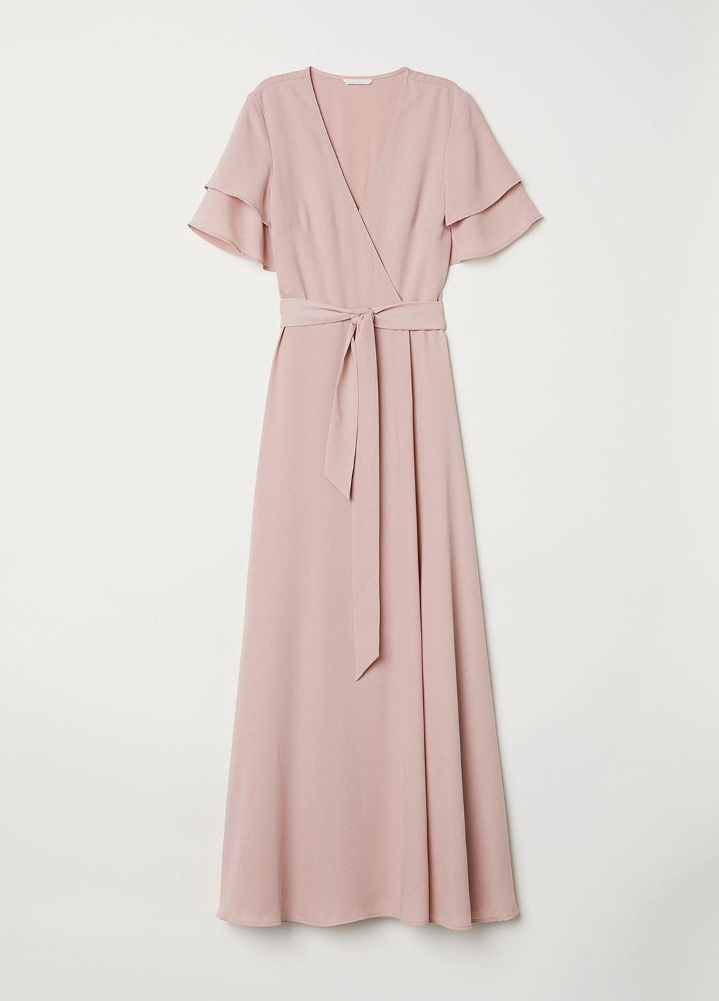 Пудрова кежуал плаття, сукня на запах H&M однотонна