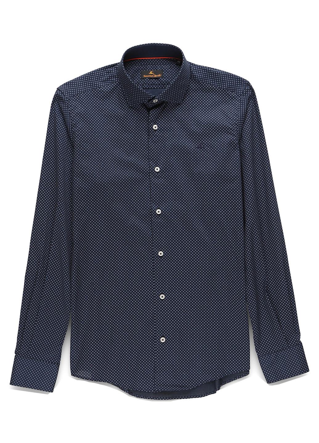 Темно-синяя классическая, кэжуал рубашка с геометрическим узором Nazarenogabrielli